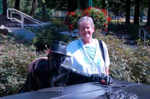 7/9/2010: Barb Perry takes a moment to pose with Hoagy.